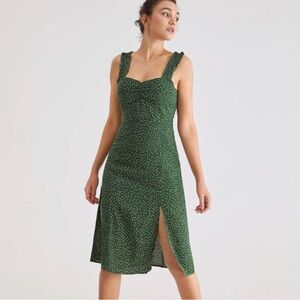 NWTS Green & White Polka Dot Midi Dress